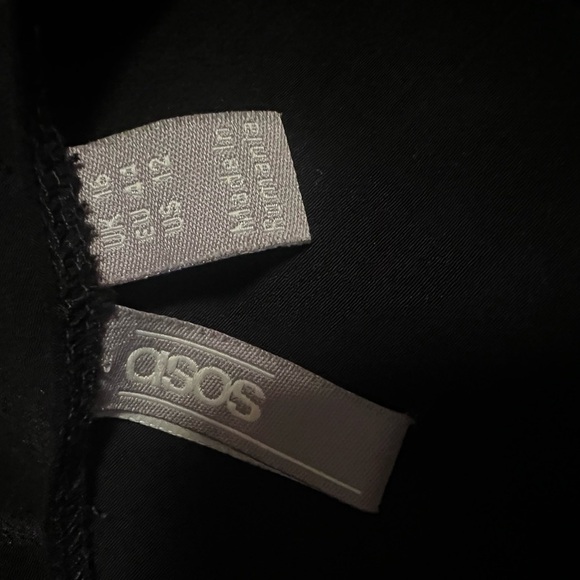 ASOS Black V-Neck Front and V-Back Peplum Style size 12 - Picture 4 of 5